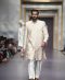Beige resham embroideredsherwani