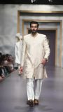 Beige resham embroideredsherwani