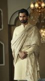 Lvory Formal Sherwani with Embroidered Shawl