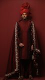 Maroon Comfortable Groom Wedding Sherwani