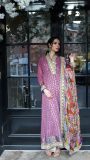 chickenkaari long gown coupled with digital dupatta