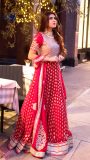 kundanzari heavy red anarkali