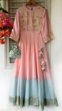 pink n blue anarkali