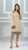 Beige formal kurti with trousers