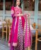 Brocade purple lehnga with dori embroidered long jacket and heavy embroidered magenta dupatta