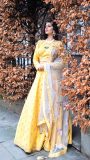 Lemon yellow lehnga with gotta work