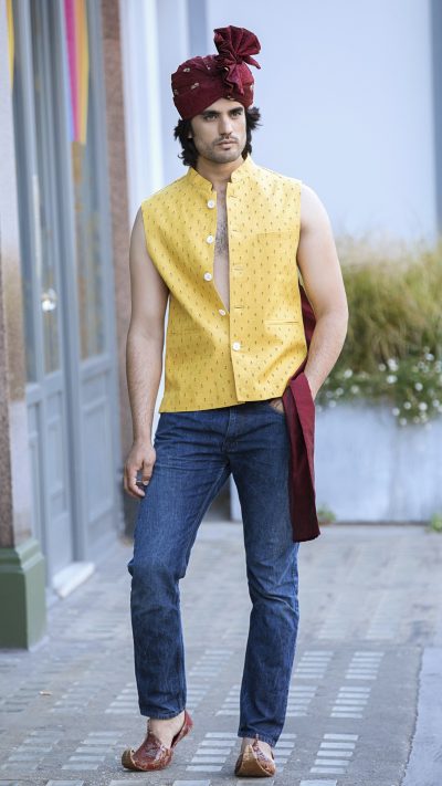 Linen Printed Waist Coat