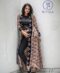 Long Kalamkaari georgette jacket with a stretch crop top and trouser