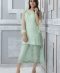 Mint green assymmetrical formal kurti with cigarette trousers