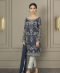 Navy blue all ver embroidered formal kurti with cigarette troucers