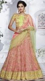 Peach-designer-net-lehenga-choli-for-sangeet-ceremony