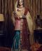 Pink jamewar kurti with green gharara