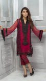 Red formal kurti with black embridery