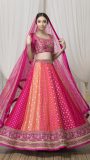 Shades of pink and orange lehnga with dupatta