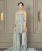 Taupe embroidered formal kurti and sharara