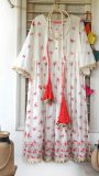 All over embroidered kurta with crushed dupatta