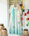 Aqua blue embroidered kurta with shaded dupatta