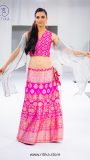 Banarasi handloom weave silk lehnga choli with an organza embroidered jacket