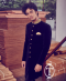 Black sherwani with gold embroidered neck