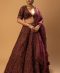 Burgundy Organza Silk Lehenga