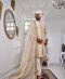 Champagne Gold Sherwani Paired With Matching Inner Suit And Turban