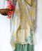 Embroidered kurta with flared pants and handembroidered dupatta
