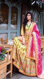 Golden yellow Banarasi lehnga