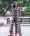 Kalamkaari long jacket with velvet border