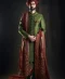 Kale Green Sherwani With Matching Innersuit Paired With Maroon Shawl And Turban