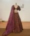 Mauve Organza Silk Lehenga