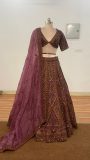 Mauve Organza Silk Lehenga