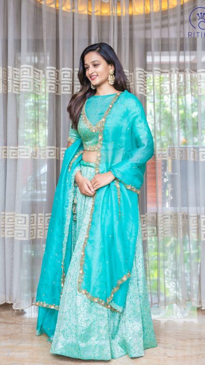 Mint Green Benarasi lehnga