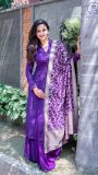 Munga silk long kurta with Benarasi dupatta