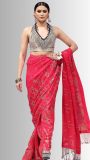 Pink Saree Paired with Blouse