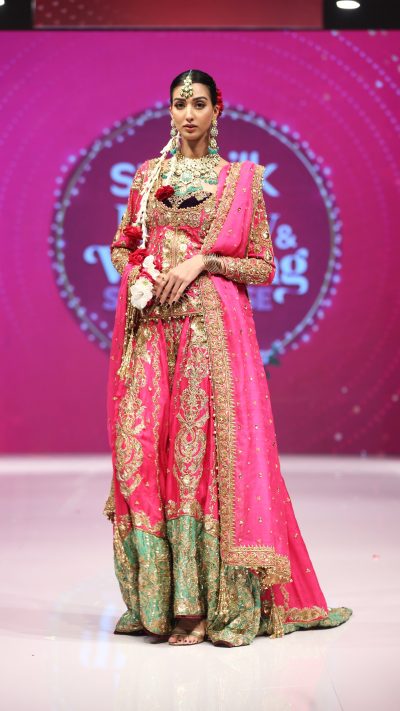 Pink and Turquoise Farshi Sharara
