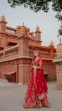 Red Lehenga with Embroidered Work