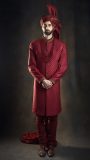 burgundy sherwani for the groom