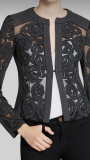 georgette fitted jacket tissue cutwork