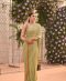 mint green Mukesh saree paired with a bronze bead blouse