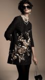 raw silk tunic top With hand-embroidered gold thread work