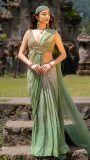 seafoam green Saree