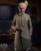 Khaki Coloured Sherwani with White Inner Suit Paired with Pastel Peach Turban