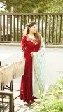 Anarkali with Banarsi pants and dupatta