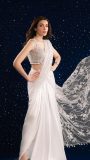 frosted white saree