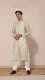 Celery Ice Behr Kurta With Light Front Motifs