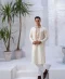 Cream Beige Men’s Kurta With Embroidered