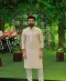 Embroidered Beige Kurta For Men
