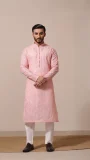 Embroidered Candlelight Peach Kurta
