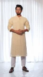 Embroidered Light Orange Kurta