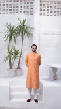 Fiery Orange Kurta For Men